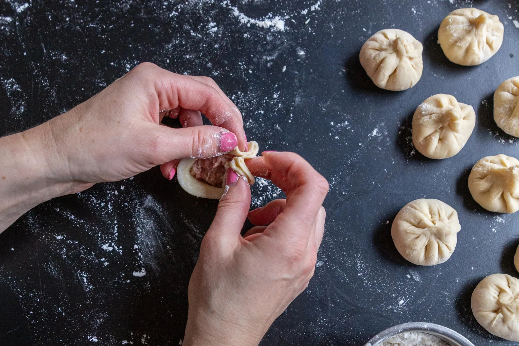 Khinkali preparado a mano